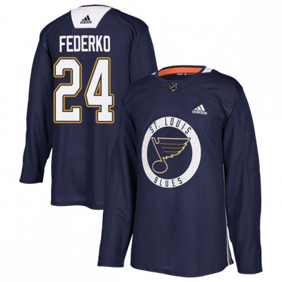 Youth Authentic St. Louis Blues Bernie Federko Adidas Practice Jersey - Blue