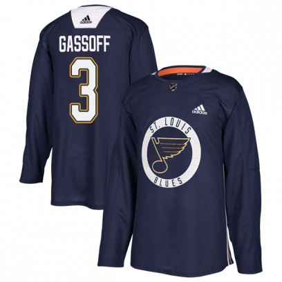 Youth Authentic St. Louis Blues Bob Gassoff Adidas Practice Jersey - Blue