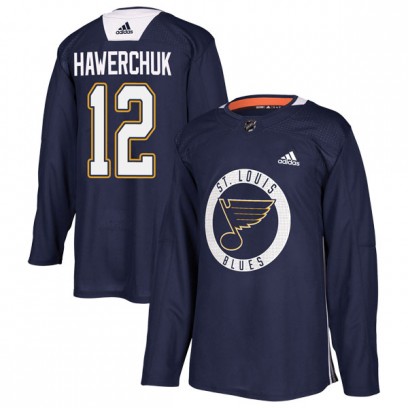 Youth Authentic St. Louis Blues Dale Hawerchuk Adidas Practice Jersey - Blue