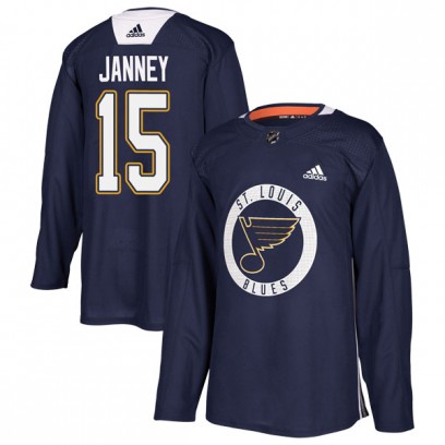 Youth Authentic St. Louis Blues Craig Janney Adidas Practice Jersey - Blue