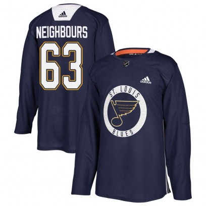 Youth Authentic St. Louis Blues Jake Neighbours Adidas Practice Jersey - Blue