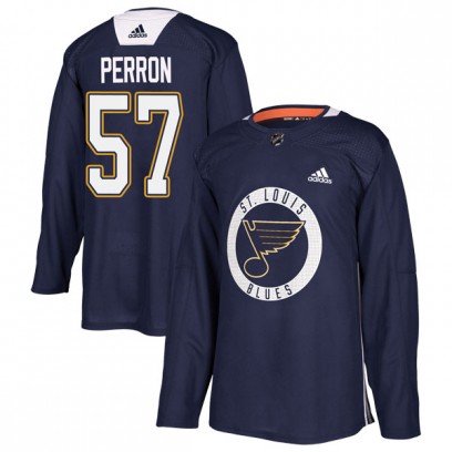 Youth Authentic St. Louis Blues David Perron Adidas Practice Jersey - Blue