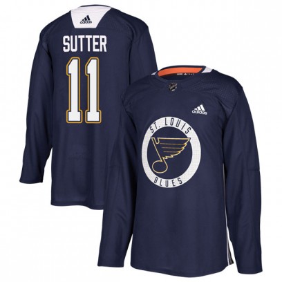 Youth Authentic St. Louis Blues Brian Sutter Adidas Practice Jersey - Blue