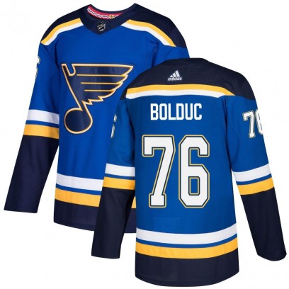 Men's Authentic St. Louis Blues Zack Bolduc Adidas Home Jersey - Blue