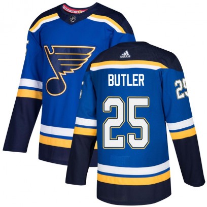 Men's Authentic St. Louis Blues Chris Butler Adidas Home Jersey - Blue