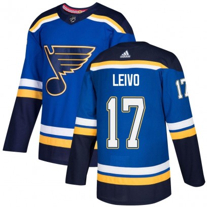 Men's Authentic St. Louis Blues Josh Leivo Adidas Home Jersey - Blue
