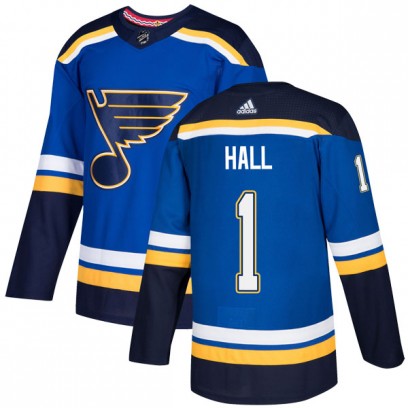 Youth Authentic St. Louis Blues Glenn Hall Adidas Home Jersey - Blue