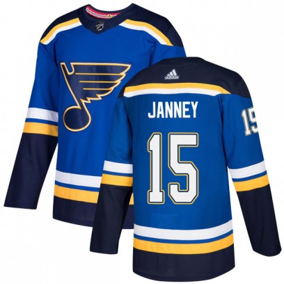 Youth Authentic St. Louis Blues Craig Janney Adidas Home Jersey - Blue