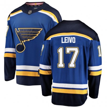 Men's Breakaway St. Louis Blues Josh Leivo Fanatics Branded Home Jersey - Blue