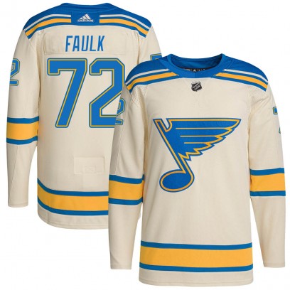 Youth Authentic St. Louis Blues Justin Faulk Adidas 2022 Winter Classic Player Jersey - Cream
