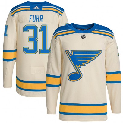 Youth Authentic St. Louis Blues Grant Fuhr Adidas 2022 Winter Classic Player Jersey - Cream