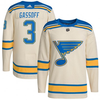 Youth Authentic St. Louis Blues Bob Gassoff Adidas 2022 Winter Classic Player Jersey - Cream
