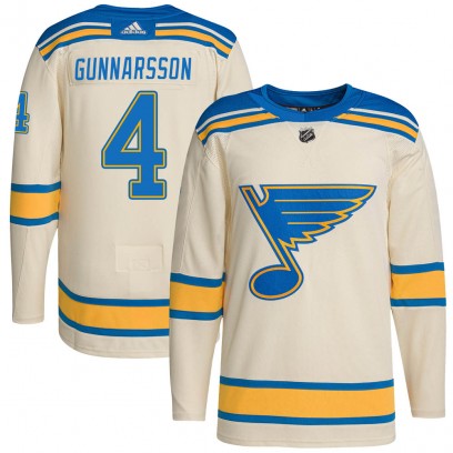 Youth Authentic St. Louis Blues Carl Gunnarsson Adidas 2022 Winter Classic Player Jersey - Cream