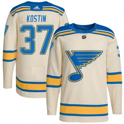 Youth Authentic St. Louis Blues Klim Kostin Adidas 2022 Winter Classic Player Jersey - Cream