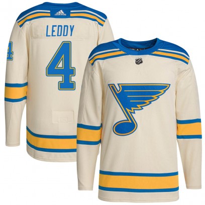 Youth Authentic St. Louis Blues Nick Leddy Adidas 2022 Winter Classic Player Jersey - Cream