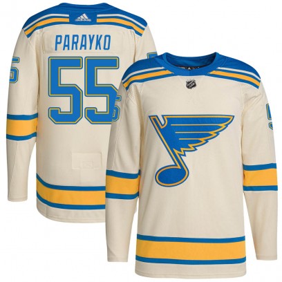 Youth Authentic St. Louis Blues Colton Parayko Adidas 2022 Winter Classic Player Jersey - Cream