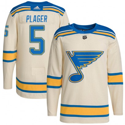 Youth Authentic St. Louis Blues Bob Plager Adidas 2022 Winter Classic Player Jersey - Cream