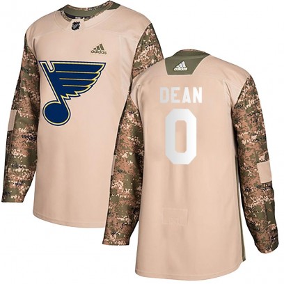 Youth Authentic St. Louis Blues Zach Dean Adidas Veterans Day Practice Jersey - Camo