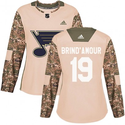 Women's Authentic St. Louis Blues Rod Brind'amour Adidas Rod Brind'Amour Veterans Day Practice Jersey - Camo