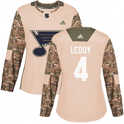 Women's Authentic St. Louis Blues Nick Leddy Adidas Veterans Day Practice Jersey - Camo
