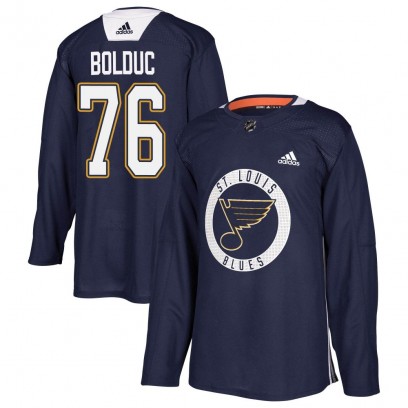 Men's Authentic St. Louis Blues Zack Bolduc Adidas Practice Jersey - Blue