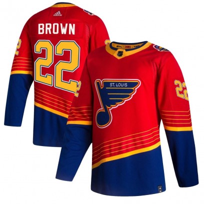 Youth Authentic St. Louis Blues Logan Brown Adidas 2020/21 Reverse Retro Jersey - Red