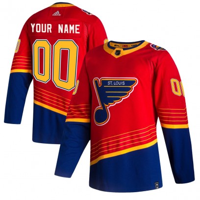 Youth Authentic St. Louis Blues Custom Adidas Custom 2020/21 Reverse Retro Jersey - Red