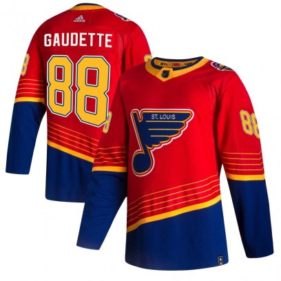 Youth Authentic St. Louis Blues Adam Gaudette Adidas 2020/21 Reverse Retro Jersey - Red