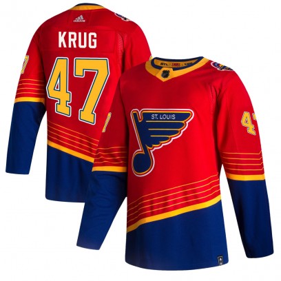 Youth Authentic St. Louis Blues Torey Krug Adidas 2020/21 Reverse Retro Jersey - Red