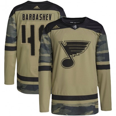Youth Authentic St. Louis Blues Ivan Barbashev Adidas Military Appreciation Practice Jersey - Camo