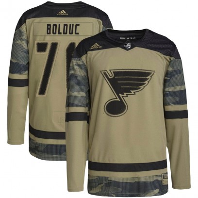 Youth Authentic St. Louis Blues Zack Bolduc Adidas Military Appreciation Practice Jersey - Camo