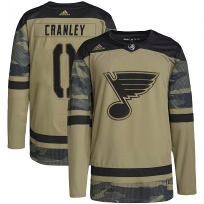Youth Authentic St. Louis Blues Will Cranley Adidas Military Appreciation Practice Jersey - Camo