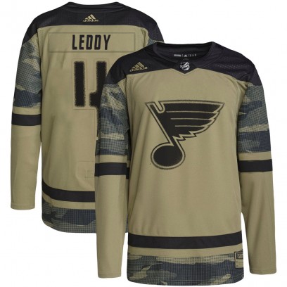 Youth Authentic St. Louis Blues Nick Leddy Adidas Military Appreciation Practice Jersey - Camo