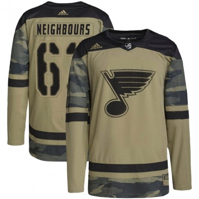 Youth Authentic St. Louis Blues Jake Neighbours Adidas Military Appreciation Practice Jersey - Camo