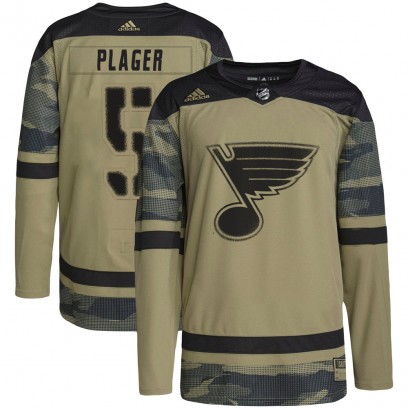 Youth Authentic St. Louis Blues Bob Plager Adidas Military Appreciation Practice Jersey - Camo
