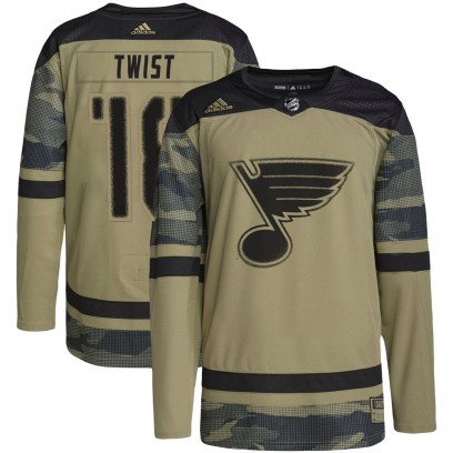 Youth Authentic St. Louis Blues Tony Twist Adidas Military Appreciation Practice Jersey - Camo