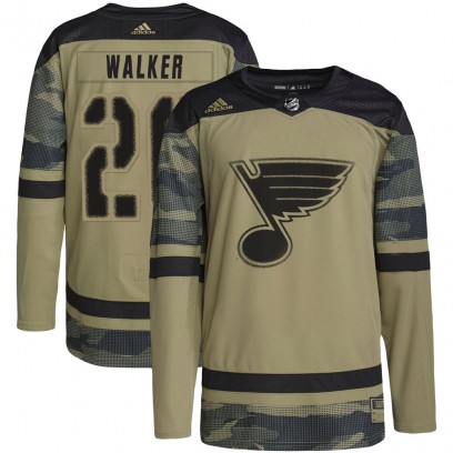 Youth Authentic St. Louis Blues Nathan Walker Adidas Military Appreciation Practice Jersey - Camo