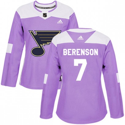 Women's Authentic St. Louis Blues Red Berenson Adidas Hockey Fights Cancer Jersey - Purple