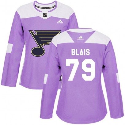 Women's Authentic St. Louis Blues Sammy Blais Adidas Hockey Fights Cancer Jersey - Purple